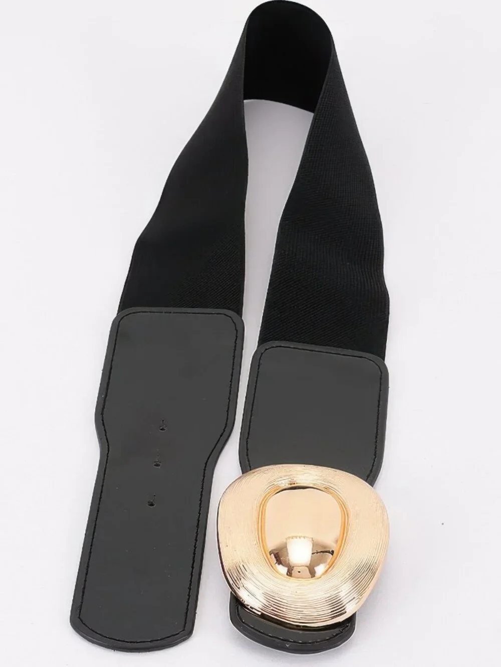 Oval Buckle Wide Waist Belt